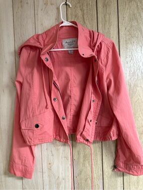 American Rag Coral Pink Hooded Utility Jacket